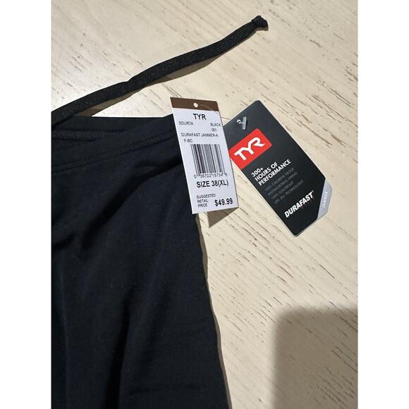 TYR Boys' Durafast ONE Jammer Swimsuit, Black, 38/XL - Picture 2 of 3